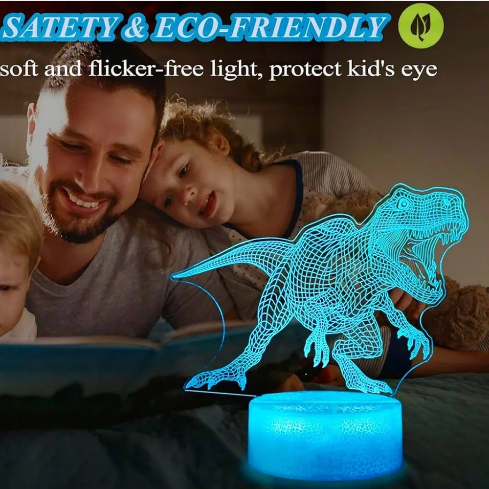 3D Dinosaur LED Night Light - Blue
